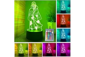 WKxinxuan Naruto Lamparas Led 3D, Uchiha Itachi lamparas, Naruto Luz Nocturna Infantil, Lámpara Naruto Control Remoto 16 Cambio de Colores,Conexión USB o 3 Pilas AA, Regalo de Cumpleaños de Navidad