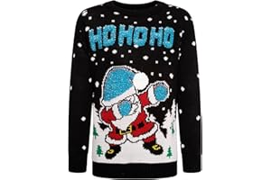 Loxdonz Boys Girls Kids Unisex Xmas Knitted Jumper Santa Snowflake Christmas Sweater Novelty Top