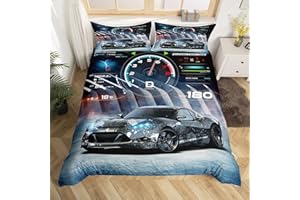 LOUSSIESD Set di biancheria per auto sportive - Estreme e moderna in microfibra, singola