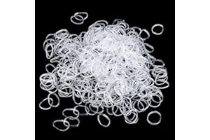 OLISANG 600 pièces Bands Elastique à Cheveux,en Elastiques Caoutchouc Bandeaux de Queue de Cheval Accessoires, pour les Cheveux des Enfants, Coiffure de Mariage,Petites Dreadlocks et Plus(Transparent)