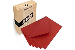 Japun - sobres (50 piezas) de papel, sobre sin ventana - DIN C6-162 x 114 mm - rojo
