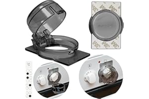 YOUR DAY MATE Bouton de cuisinière Sécurité enfants, 1 pack, montage sans démontage du bouton, pour boutons de cuisinière de Ø max. 4,9 cm et 4 cm de hauteur Protection avec distance min. de 6,1 cm au centre