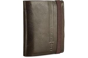 Lois - Cartera de Piel para Hombre - Cartera Hombre Piel con Monedero Interior y Tarjetero, diseño Slim, Cuero auténtico, Regalo Elegante. Proteccion RFID, Marron