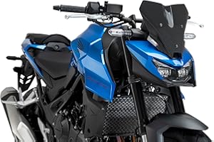 Puig 22423C New Generation Sport, cúpula deportiva fabricada en metacrilato de 3 mm con diseño aerodinámico testado en túnel de viento, soportes metálicos y homologación TÜV, Símil Carbono