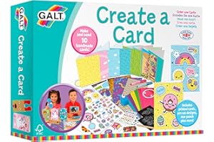 Galt Create a Card Craft Kit for Kids, Activity Set for Children, Decorate, Make & Send 10 Handmade Cards, Add Stickers, Draw, Colour & More - for Sleepovers, Birthdays & Christmas - Kids Ages 6 Plus