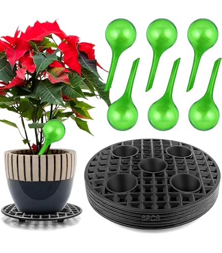 GAESHOW Lot De 6 Élévateurs Pots De Fleurs Maille - Supports Ronds 30cm Noir Pour Intérieur Extérieur Jardin Terrasse