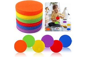 HEQISHUN 48 Pezzi Pennarelli per Tappeti 10 Centimetri Spot da Pavimento Pennarelli per Tappeti in Nylon per Palestra per La Scuola Materna - 6 Colori