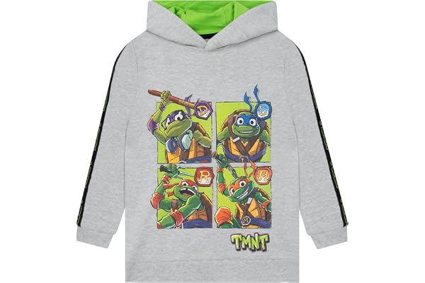 Teenage Mutant Ninja Turtles Boys Hoodie | Leonardo, Donatello, Raphael och Michelangelo Hoodie för barn