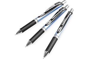 Pentel Energel BLN75 - Penna roller retrattile con inchiostro gel, 0,5 mm, confezione da 3, colore: Nero