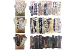 FANTASYON Set di 120 adesivi Washi per scrapbooking vintage, 3 stili di carta di design, per fai da te, scrapbooking, diari di viaggio, album di ritagli, accessori Bullet Journal
