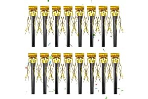 LQTSLFM 18 Pezzi Trombette Festa Compleanno, Trombetta Carnevale Oro, Trombette Compleanno, Gadget Capodanno, Trombette per Feste di Natale, Capodanno, Matrimonio, Compleanno