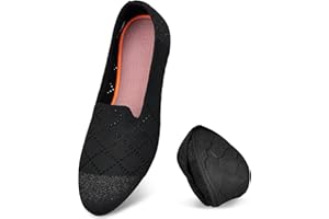 Puxowe Bailarinas Mujer Cómodas - Zapatos Elegantes Slip-On de Punto Ballerina para Mujer
