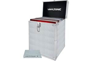 Vinyl Tonic 12" LP Vinyl Record Storage Case with Universal Cleaning Cloth