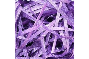 SKYGAD Verpackungsmaterial Füllmaterial Geschenkbox, 100G Glänzend Geschreddertes Papier Paket Weihnachten Geschenkkorb Füllpapier, DIY Papierschnipsel Ostergras Karton Geschenkfüll Material Raffia (Lila)