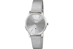 Breil, Collezione Avery, Orologio Donna in Acciaio, Movimento al Quarzo Solo Tempo, Resistente all'Acqua, Lunghezza Regolabile 14.5-20 cm, Chiusura Déployante con Pulsanti, Cassa 25 mm, Silver-Black
