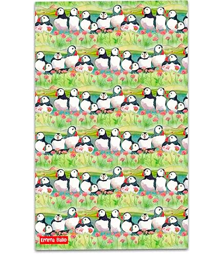 Woolly Puffins Tea Towel - Emma Ball