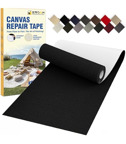 Repair Tape Fabric Repair Boat Covers Canvas Repair Tape Pop Up Camper RV Awning Repair Tape Tarp Canopy Tear & Vinyl Waterproof Bimini Tops Sail Air