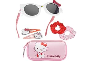 Get Trend Sonnenbrille Kinder Haarschmuck Set und Kleine Tasche UV Schutz Brille Haarspangen Haargummis Mädchen Haarklammer Geschenke für Mädchen