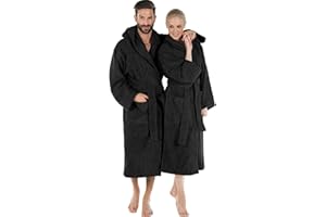 CelinaTex S-XXXL Bademantel Kapuze oder Schalkragen Uni lang aufgesetzte Taschen Damen Herren Unisex warm Frottee Baumwolle OEKO-TEX