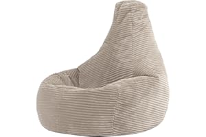 ‎ICON Icon Dalton Sitzsack Kinder, Beige, Flauschiger Cord Stoff, Sitzsack Cord mit Füllung, Bequemer Kinder Gaming Sessel, Kuschelsessel, Lese Sessel, Schlafzimmer, Kinderzimmer, Spielzimmer