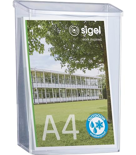 Lot De 10 Présentoirs à Brochures A4 DIN Long - Transparent, Résistant Aux Intempéries - Inscription 'Please Take One'