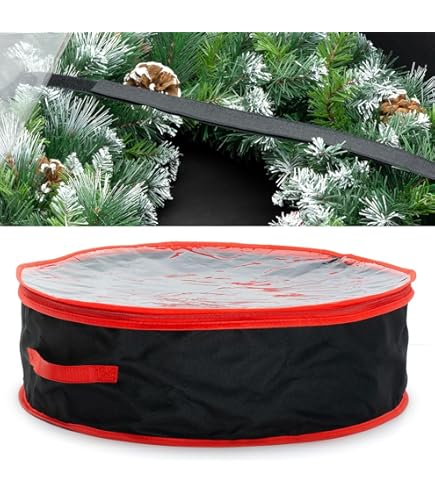 Sac De Rangement Pour Guirlandes Et Couronnes De Noël - 76.5x20cm, Antipoussière, Avec Poignées