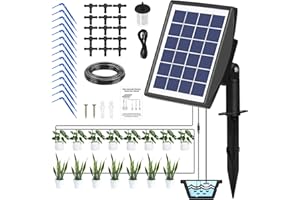 Onherm Sistema de Riego Por Goteo Automático Solar, Kit Riego Por Goteo Autorriego para Macetas, Regar Regularmente e Manguera de 15M para Interior Exterior Jardín Terraza Balcone Plantas Verdura