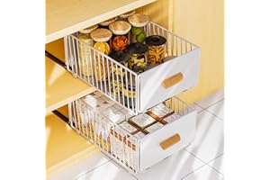 SANCEN Cajones Extraibles Para Cocina, Cajones Deslizantes Para Cocina, Bandeja Extraible Armario Cocina, Organizador de Cajones, no Requiere Taladrar Ni Clavar, Bandeja Extraible Armario