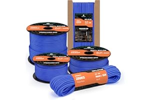 Kamu Synber 550 Paracorde 4mm 15m Type III 7 Brins Corde en Nylon Parachute Corde pour Bracelet, Camping, Survie, Bricolage | Supporte 250kg | Bleu Foncé