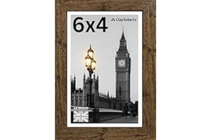CLAY ROBERTS Picture Frame 6 x 4, Brown, Freestanding and Wall Mountable, 10 x 15 cm, 6x4 Picture Frames, Brown 6x4 Photo Frames, 4x6 Photo Collage Gallery Display