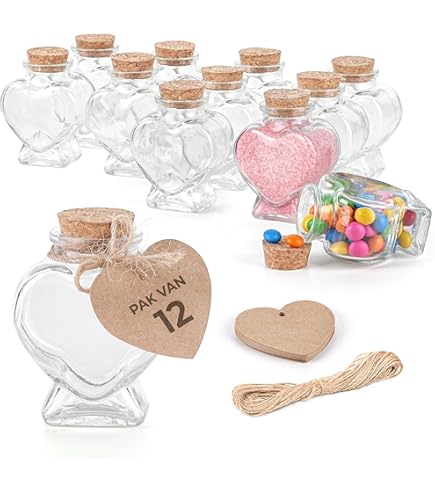 Winter Shore 100ml Small Glass Jars with Cork Caps [24 Pack] - Food Grade Glass Bottles with Cork, Cord & Labels for Candy, Yogurt, Honey, Candle Flavours - Gift Jar with Lid
