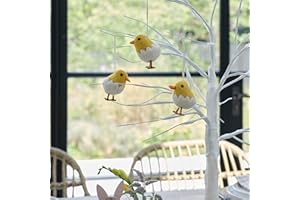 Ginger Ray Handmade Felt Chick Decorations for Hanging on Easter Tree Branches 3 Pack