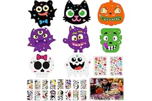 JOKILY Halloweenpyssel barn, 8 stycken halloween skumgummi hantverk, filt höst pysselset för dekoration, gör-det-själv pumpa