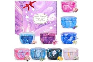 VICBAY Zestaw świec zapachowych, 9 sztuk, prezentowy z pokrywką, czas palenia do 180 godzin, przenośne, podróżne, do redukcji stresu, prezent na urodziny, Boże Narodzenie dla rodziny, kobiet