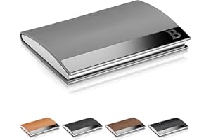 LOGAN & BARNES Etui pour Cartes de Visite - Etui pour Cartes Hommes avec Fermeture magnétique - Etui pour Cartes de crédit avec Place pour 23 Cartes de Visite Modèle Cologne (Gris)