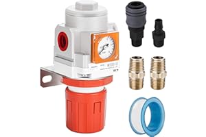 NANPU 3/8" BSPP Régulateur d'Air Comprimé - Manomètre Intégrée (0-10 Bar), Support En Métal, pour Compresseur d'Air, Outils Pneumatiques