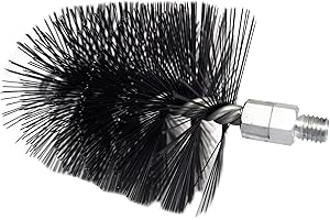 FIREFIX 2036/3 Spazzola per canna fumaria in filo d'acciaio con filettatura esterna M12, diametro 82 mm, colore: nero