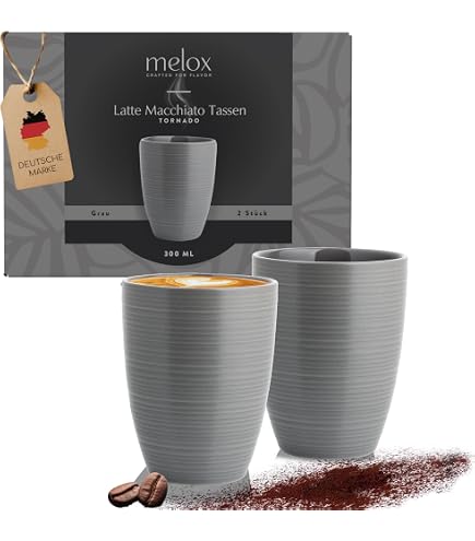 EVA SOLO Cafe-latte-Becher – 2 Stück, 360 Ml, Mit Silikonbeschichtung, Spülmaschinenfest, Marble Grey