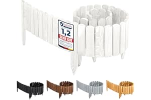 Garronda Recinzione Giardino Esterno Bordino per aiuole Bordatura flessible Esterna Staccionata in Legno Decorazione da frutteti Palizzata Lunghezza: 200 cm GD-0046 (Bianco, Altezza: 30 cm)