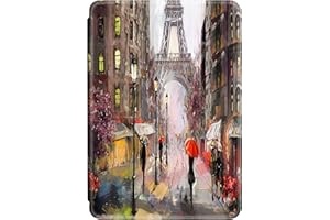 SGKITM Funda Kindle 10ma Generación 2019 Cuero Flip Silicona Carcasa Mármol Ciudad Pintura Patrón Estuche PU + TPU Magnética Ultra Delgado Auto Despertar o Dormir Caja para Kindle 10th 2019 (5)