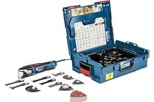 Bosch Professional GOP 55-36 - Multiherramienta (550 W, Starlock, set de 10 accesorios + 25 lijas, en L-BOXX)