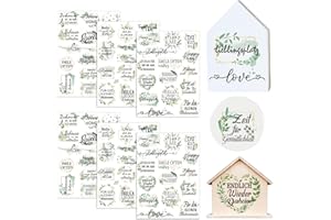 Yomover Rub on Sticker Home – Pack of 6 Happy Home Rubs-on Foil, Rub on Sticker Sayings, Transfer Sticker for Keraflott Furniture, Glass, Wood, Candles, Scrapbook, Ceramic, DIY Craft Decoration