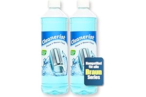 ‎DIE SEIFENBLASE Cleanerist | 2x 1L Scherkopfreiniger Nachfüllflüssigkeit für Braun Clean & Renew (Series 3/5/7/8/9) – Ersatz zum Nachfüllen von 20 CCR Reinigungskartuschen – Rasierer Reinigungsflüssigkeit Lemon Fresh