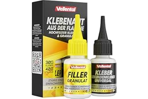 Klebenaht aus der Flasche - 2K Sekundenkleber extra stark mit Filler (XXL Packung) - Profi Kleber für Plastik, Kunststoff, Holz, Metall, GFK, uvm. - Hitzebeständig & wasserfest