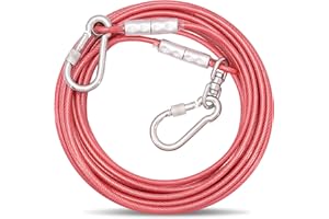 OH-JEWPHX Tie-Out Leinen für Hunde,3/6/9/15m Hundeleine für den Hof,Hofleine Leinen für Hunde（Rosa,9M