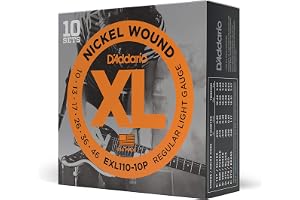 D'Addario Gitarrsträngar - XL Nickel elgitarrsträngar - EXL110-10P - perfekt intonation, jämn känsla, pålitlig hållbarhet - f