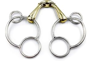 ON TIME TRADER ENGLAND OTTE Double Joint Universal Horse Bit with Lozenge German Silver Snaffle (5.75")