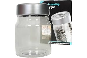 AAJ Digital Coin Counter Jar with LCD Display - Track Your Savings Progress Instantly - Electronic Money Bank for Kids Adults - Large Capacity Automatic Piggy Bank