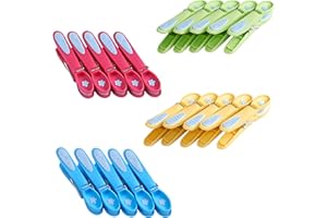 culiclean Mollette per Bucato – 20 Pezzi – Design Fiore – Mollette Panni Resistenti – Antisegno per Bucato – Colori Assortiti – blu-giallo-verde-rosa