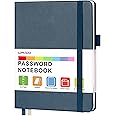 Password Book with Alphabetical Tabs, UpUGo Internet Address and Password Keeper Notebook for Computer & Website Logins, Medium Compact Size, Navy Blue
